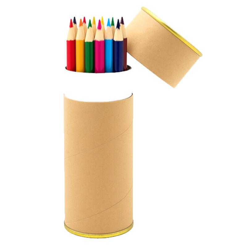 بسته بندی مداد رنگی با هاردباکس استوانه ای