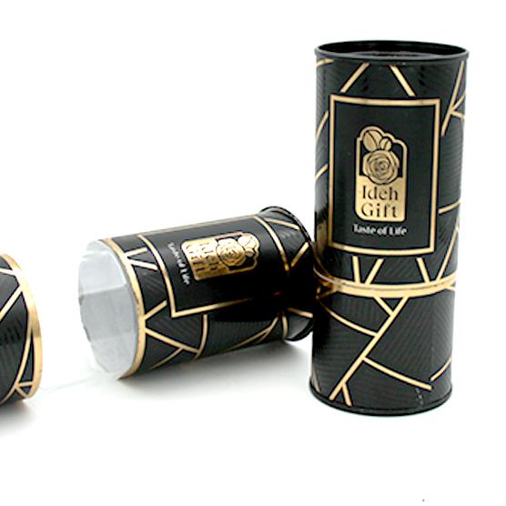 قوطی مقوایی ویترین‌دار  بسته‌بندی استوانه‌ای لوکس پسته