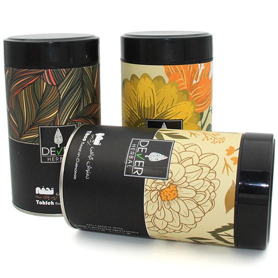 قوطی مقوایی استوانه‌ای برای بسته‌بندی چای و دمنوش